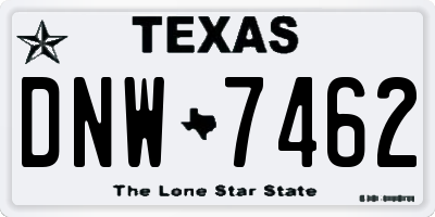 TX license plate DNW7462