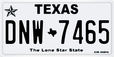 TX license plate DNW7465