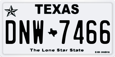 TX license plate DNW7466