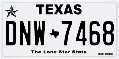 TX license plate DNW7468