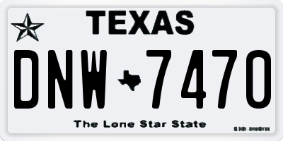 TX license plate DNW7470