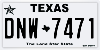 TX license plate DNW7471