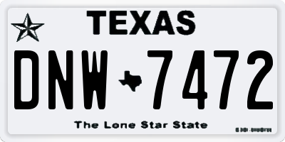TX license plate DNW7472