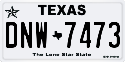 TX license plate DNW7473