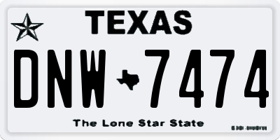 TX license plate DNW7474