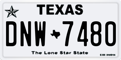 TX license plate DNW7480