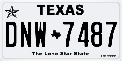 TX license plate DNW7487