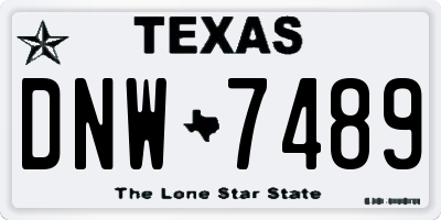 TX license plate DNW7489