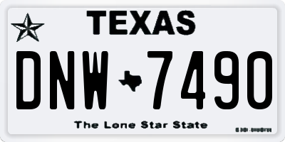 TX license plate DNW7490