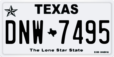 TX license plate DNW7495