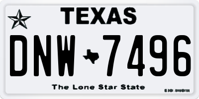 TX license plate DNW7496