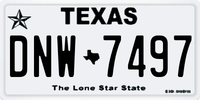 TX license plate DNW7497