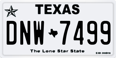 TX license plate DNW7499