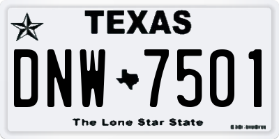 TX license plate DNW7501
