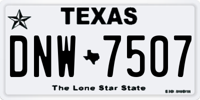 TX license plate DNW7507