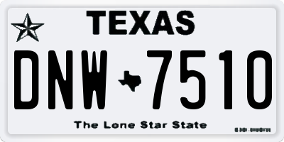 TX license plate DNW7510