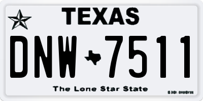 TX license plate DNW7511