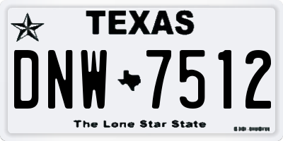 TX license plate DNW7512