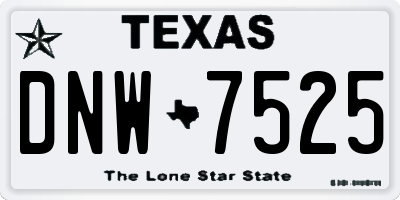 TX license plate DNW7525