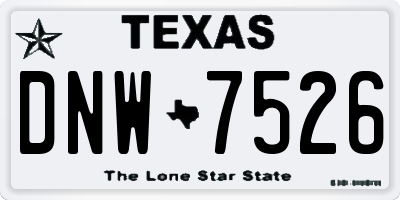 TX license plate DNW7526