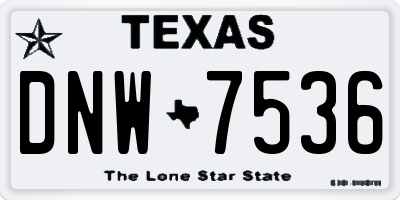TX license plate DNW7536