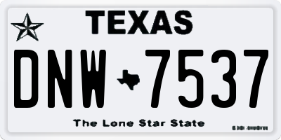 TX license plate DNW7537