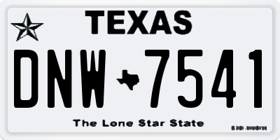 TX license plate DNW7541