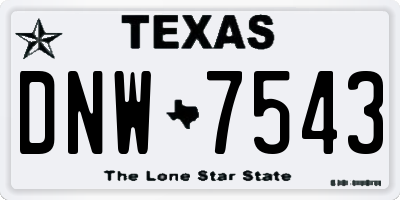 TX license plate DNW7543