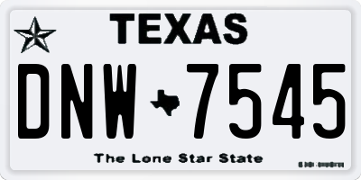 TX license plate DNW7545