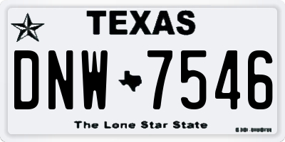 TX license plate DNW7546