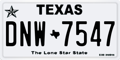 TX license plate DNW7547