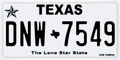 TX license plate DNW7549