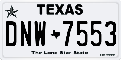 TX license plate DNW7553