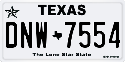 TX license plate DNW7554