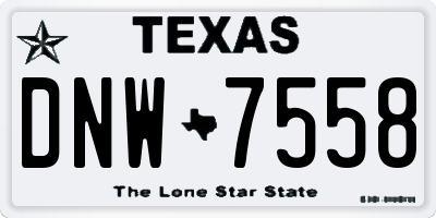 TX license plate DNW7558