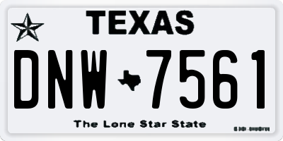 TX license plate DNW7561