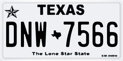 TX license plate DNW7566
