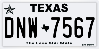 TX license plate DNW7567