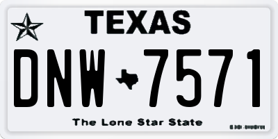 TX license plate DNW7571