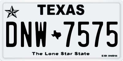 TX license plate DNW7575