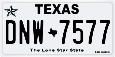 TX license plate DNW7577