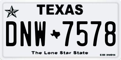 TX license plate DNW7578