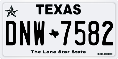 TX license plate DNW7582
