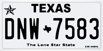 TX license plate DNW7583