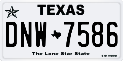 TX license plate DNW7586