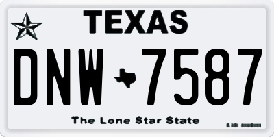 TX license plate DNW7587