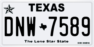 TX license plate DNW7589