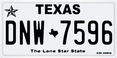 TX license plate DNW7596