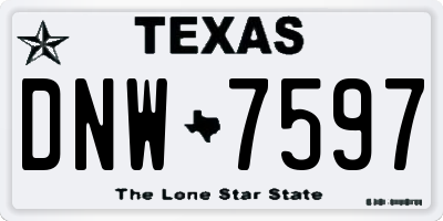 TX license plate DNW7597