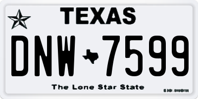 TX license plate DNW7599